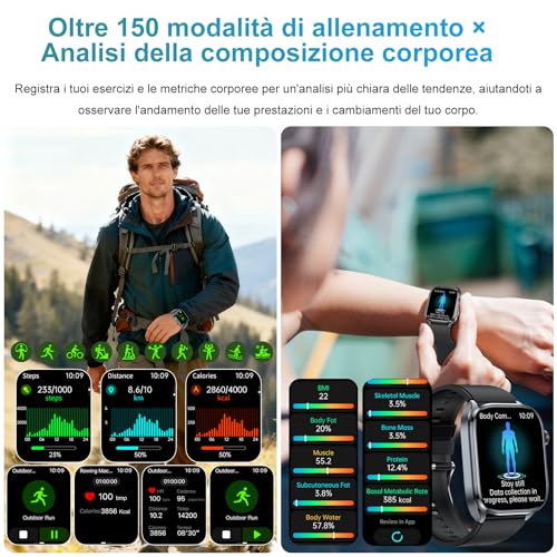 Thumbnail 6 de YYKY 2026 Smartwatch ECG: display HD, pressione sanguigna, AI-GPT e IP68 in metallo