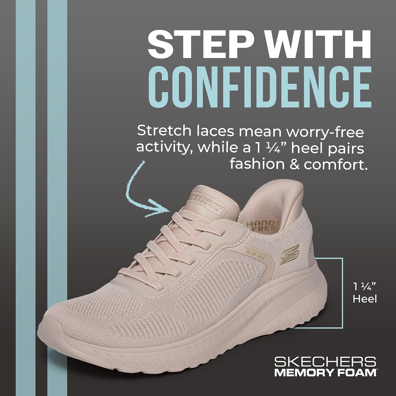 Detalle 2 de Skechers Women's Slip-Ins Squad Chaos Trainer (Natural, UK 6)