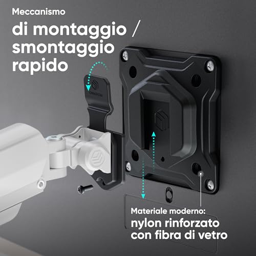 Thumbnail 3 de ONKRON G160-BW Braccio Monitor Doppio per Scrivania 13"-32", 2×10 kg, VESA 75x75/100x100, Bianco - Installazione edge o foro