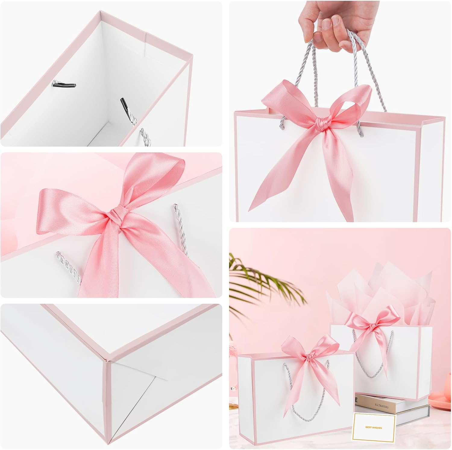 Thumbnail 3 de Mifferer Papier-Geschenktüten-Set mit 2 Taschentüchern und Karten (20 x 10 x 28 cm) – 2 Stück