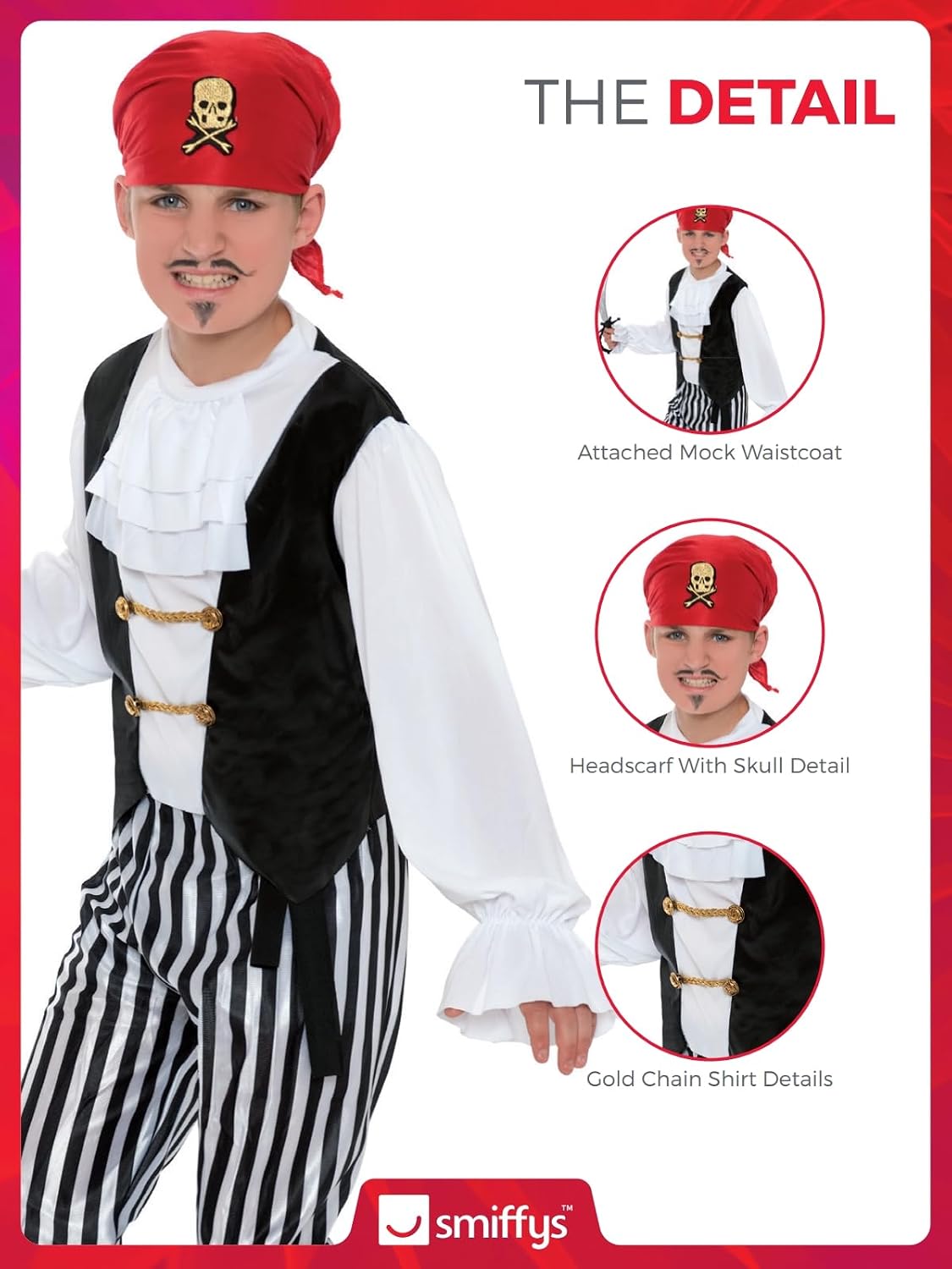 Thumbnail 4 de Smiffys Pirate Costume Taille M