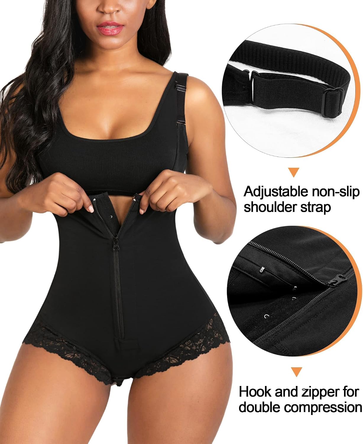 Detalle de SHAPERX Women’s Colombian Shapewear – Postpartum Tummy Control Bodysuit
