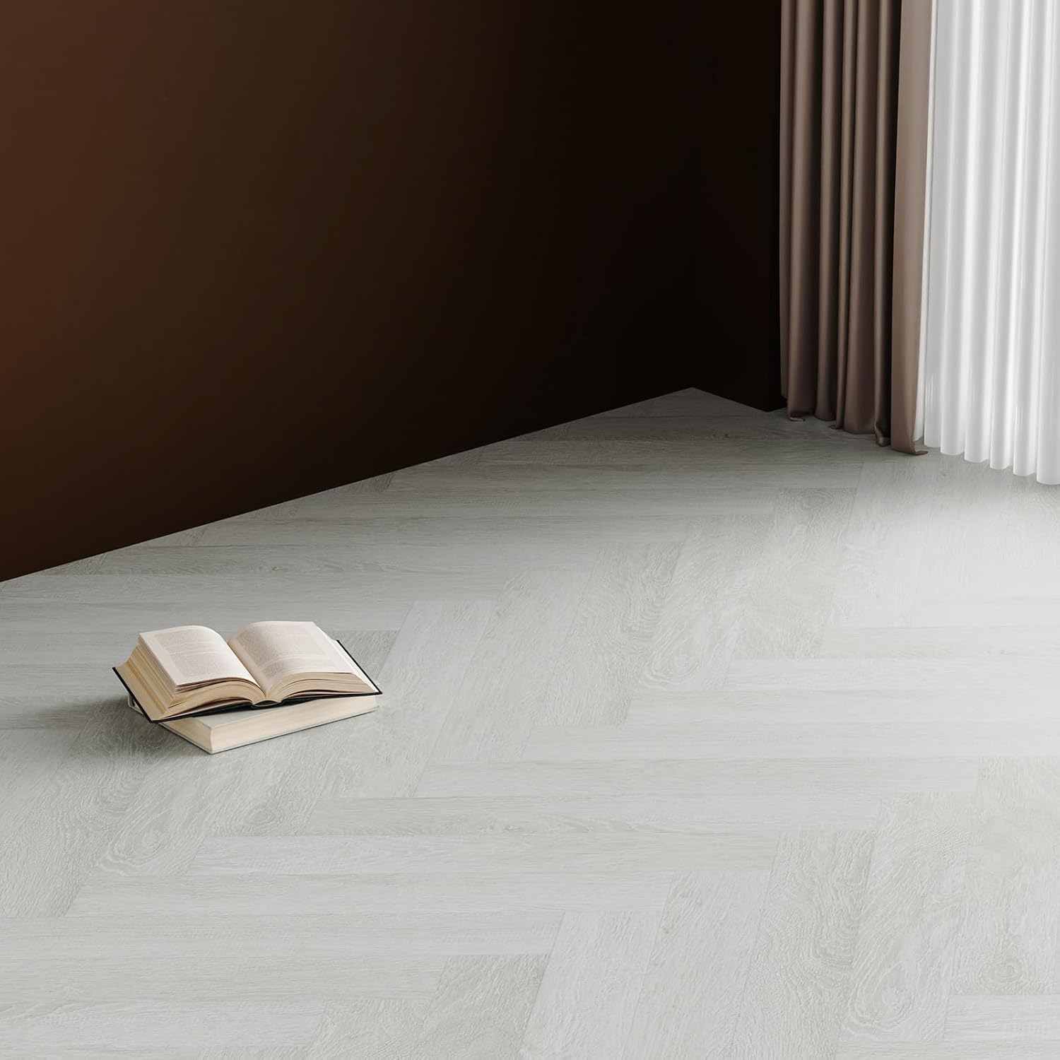 Thumbnail 1 de ATOPOSE White Wash Maple Self-Adhesive Vinyl Floor Planks (36 Pack) – 5.02m² Coverage