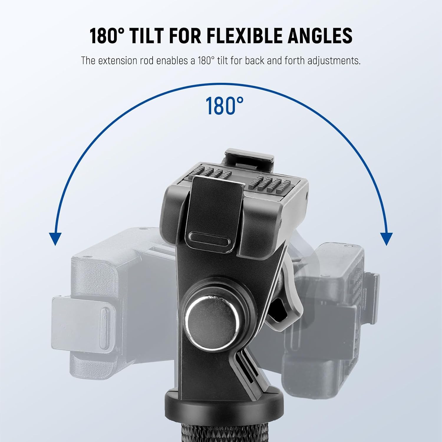 Detalle de NEEWER GP-85 Extension Rod Kit: 47.6" invisible selfie stick for action cameras with quick release mount