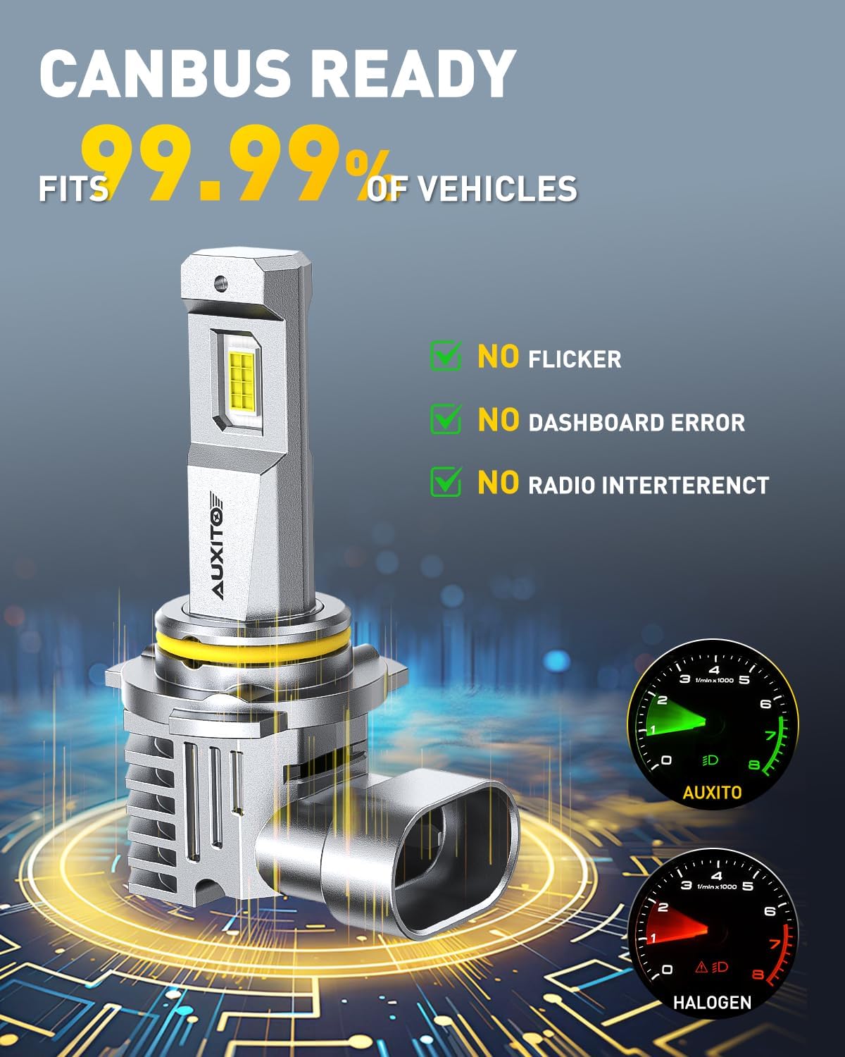 Thumbnail 5 de AUXITO 9005 H11 LED Bulbs Combo — 100000 Lumens, 6500K Cool White, CAN-Bus Ready, 4 Pack