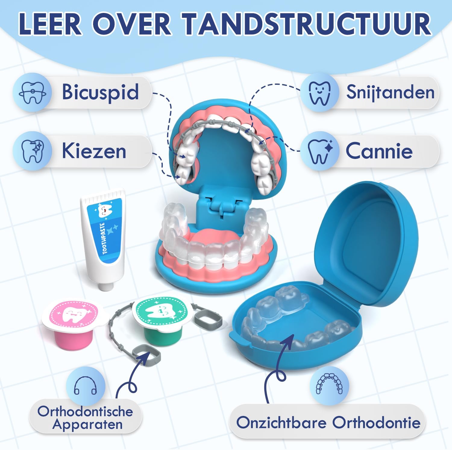 Detalle de Lehoo Castle DK-004 doktersset met tandartsspeelgoed en verkleedkleding