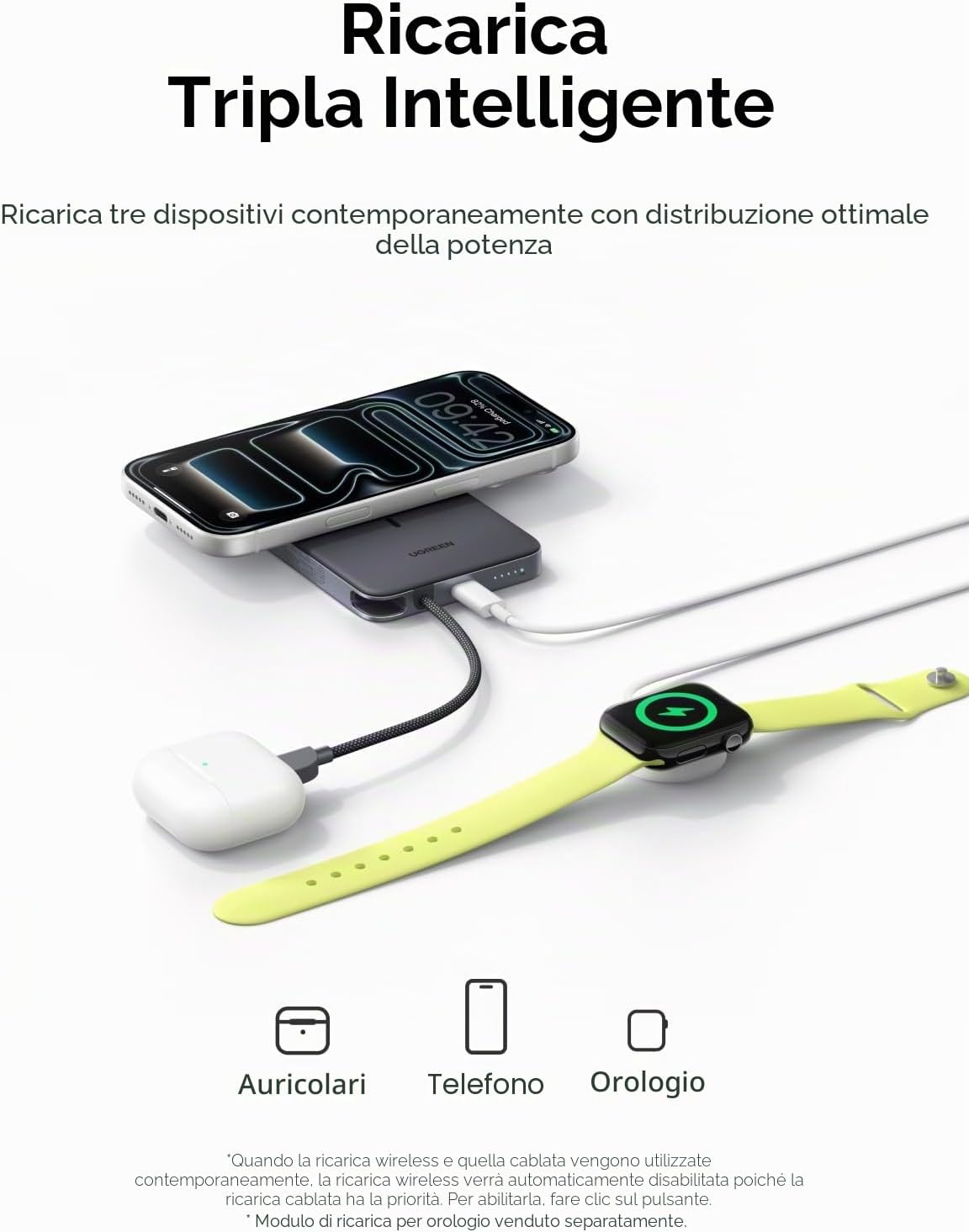 Thumbnail 6 de UGREEN MagFlow Air Qi2 15W batteria esterna magnetica 10.000 mAh con MagSafe e USB-C PD 30W (MagFlow Air) — grigio