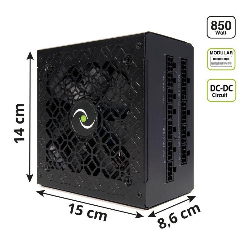 Detalle de Fuente de Alimentación Tecnoware Typhoon 850W, 80 Plus Gold: potencia estable para gaming y workstation