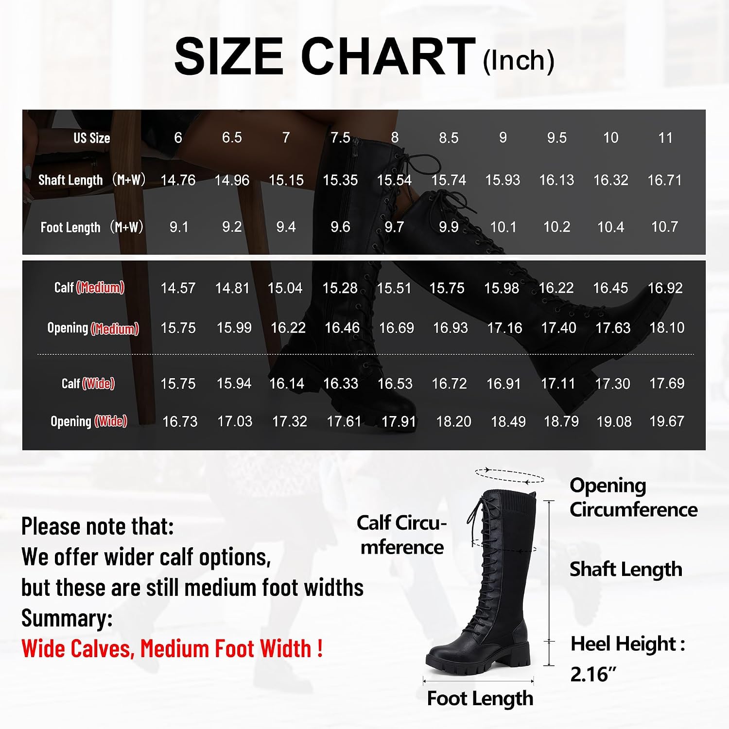 Detalle de Vepose Women's Knee-High Combat Boots