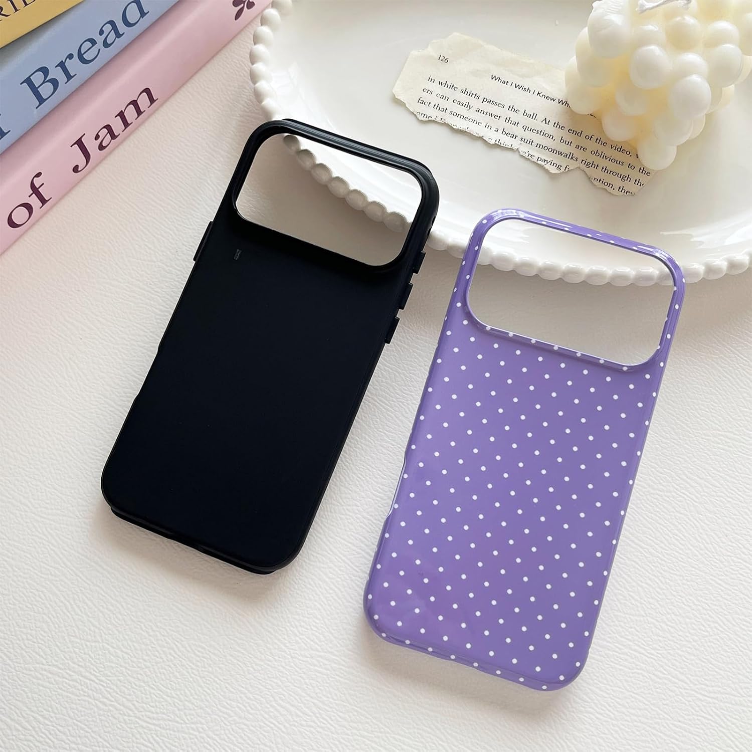 Detalle 1 de Sayoaho Blue Polka Dot Case for iPhone 18 Pro Max, TPU Edge and PC Back