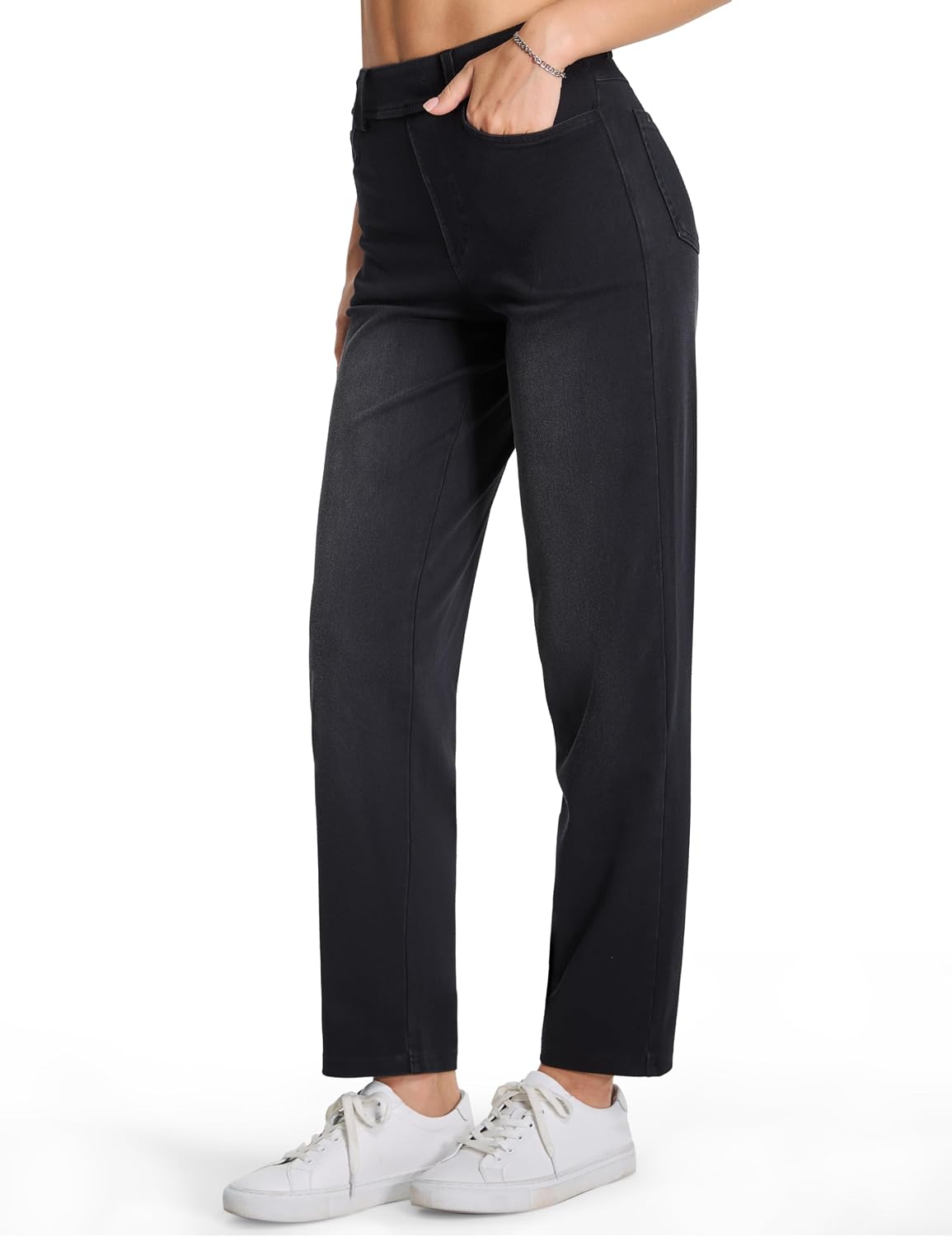 Thumbnail 6 de THE GYM PEOPLE Straight Leg Pull-On Jeans in Stretch Denim with Elastic Waist