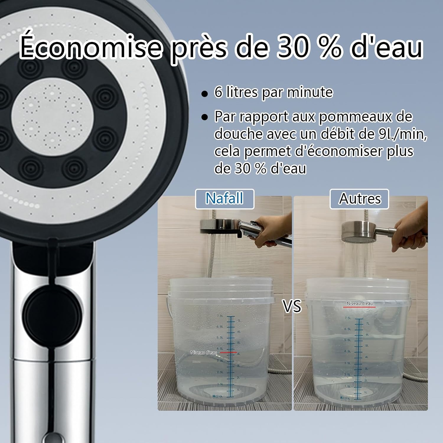 Thumbnail 6 de Nafall Pommeau Douche 5 modes 6 L/min