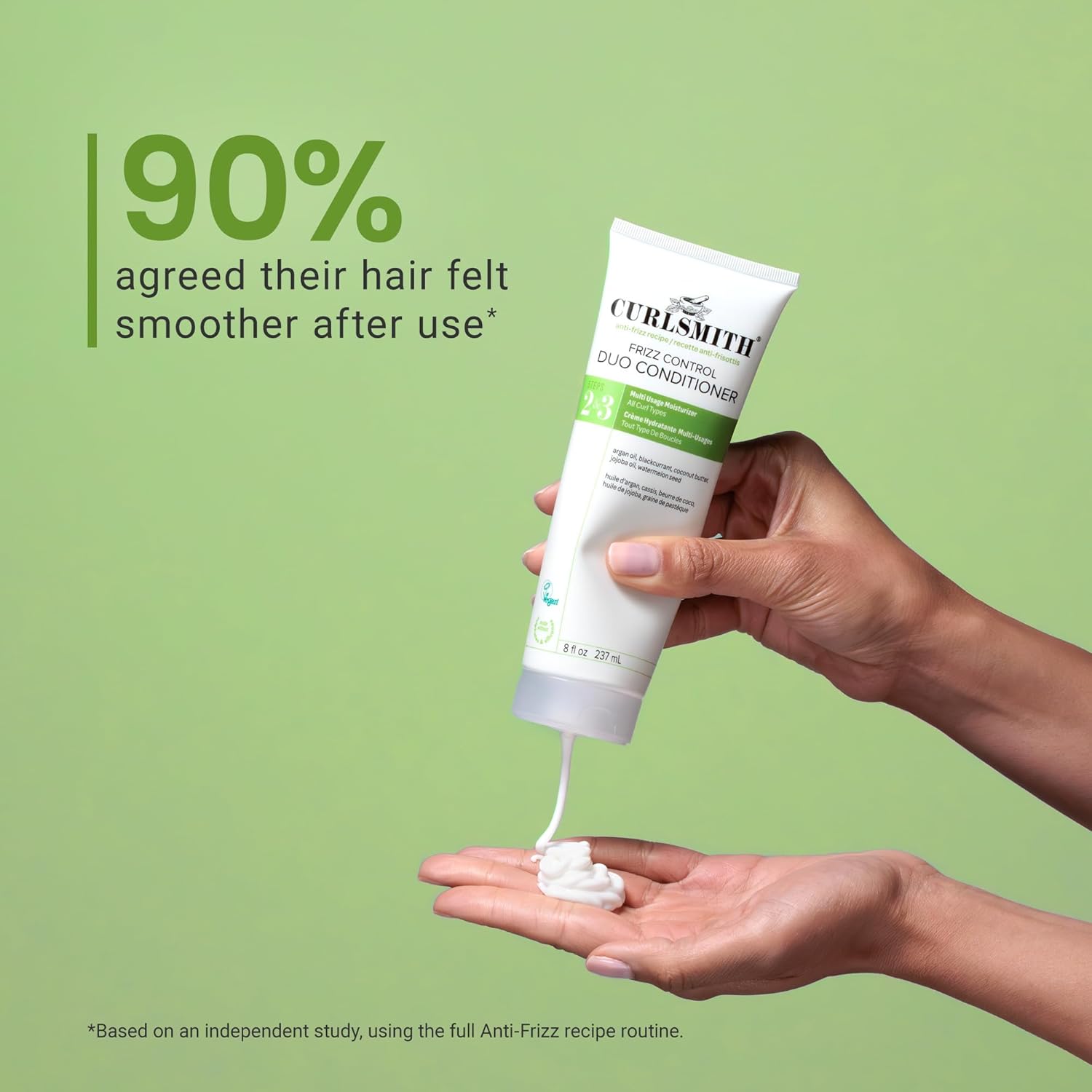 Detalle de Curlsmith Frizz Control Duo Conditioner (12 oz) – Après-shampoing hydratant anti-frisottis pour boucles