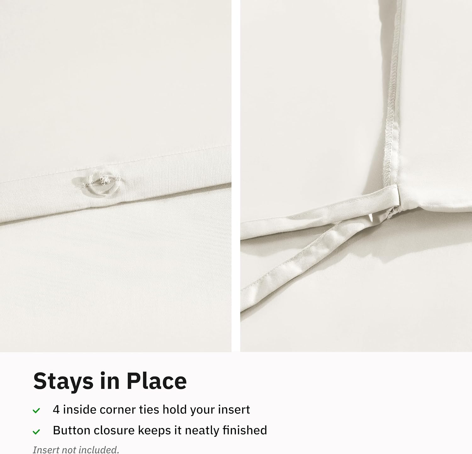 Thumbnail 6 de California Design Den Luxury King Duvet Cover Set, 400 Thread Count Cotton Sateen, Ivory