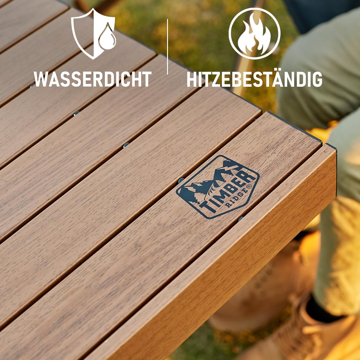 Thumbnail 4 de TIMBER RIDGE Campingtisch Klappbar 125x80cm – Höhenverstellbar, XXL Falttisch für Outdoor