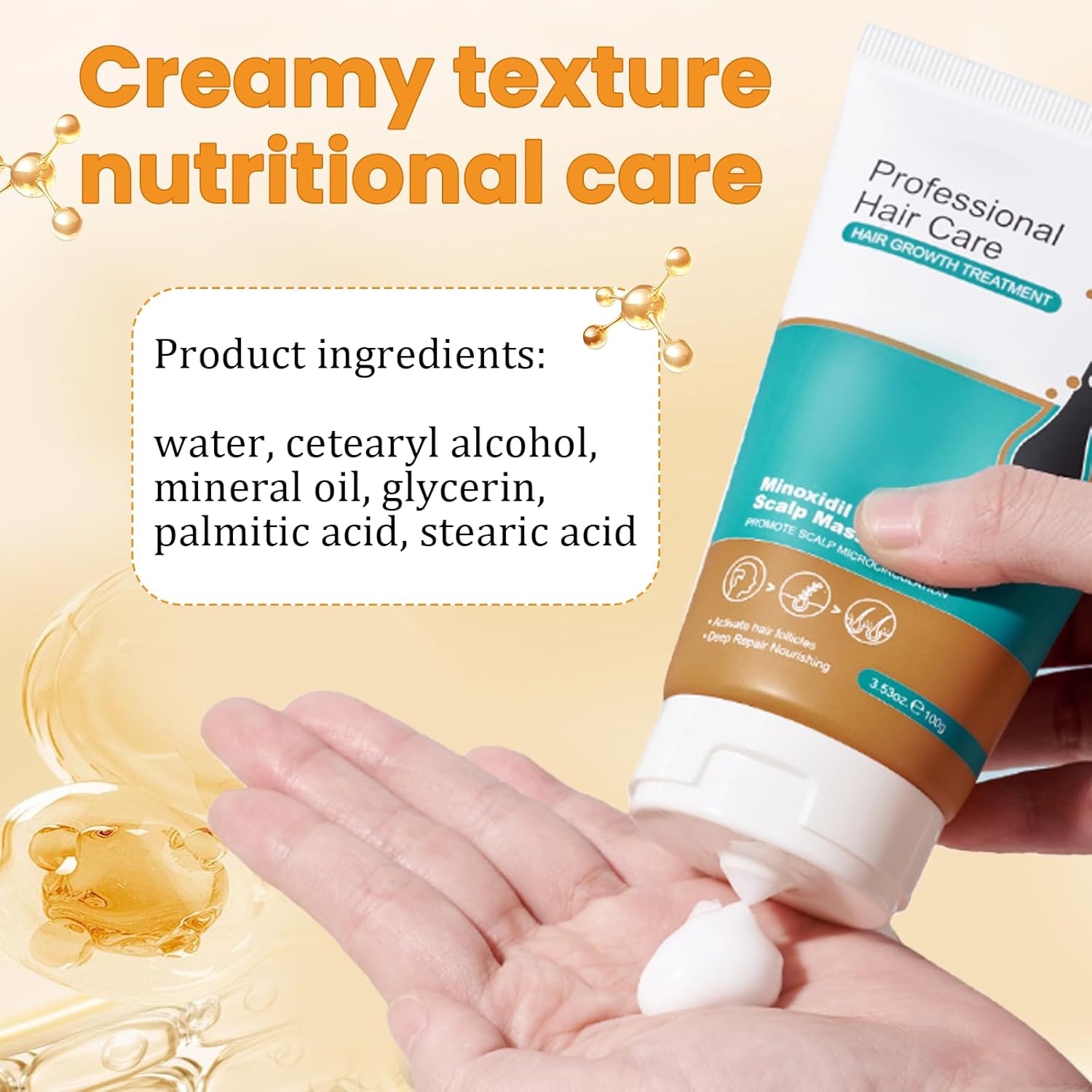 Detalle de 100 g Alopécie Crème de Réparation – Crème de massage du cuir chevelu pour cheveux épaissis