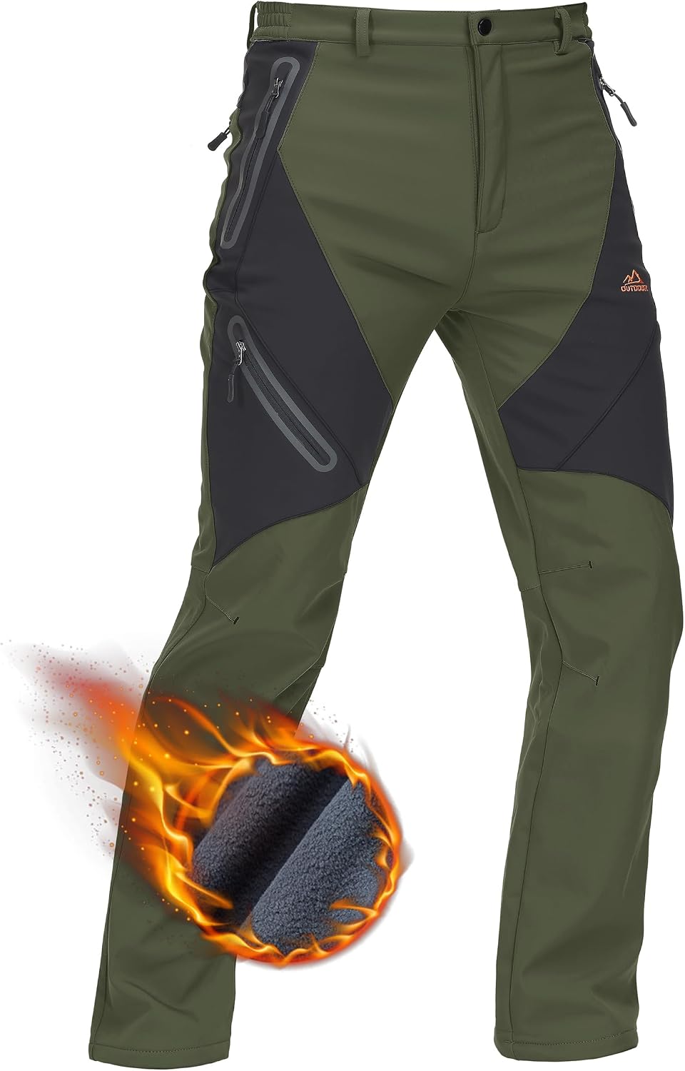 Detalle de TACVASEN Men's Winter Snow Pants with Fleece Lining and 4 Zip Pockets
