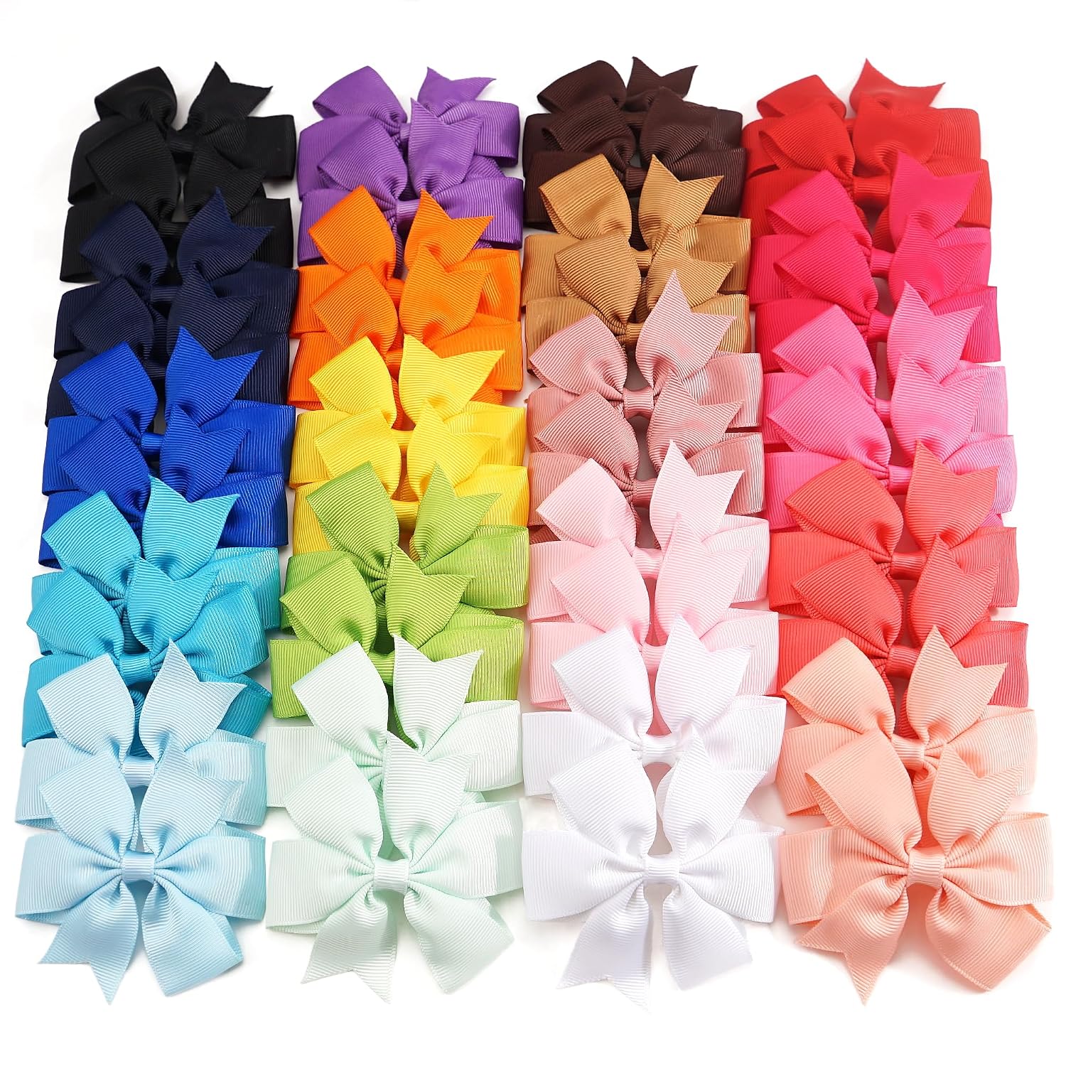 Detalle de CÉLLOT babyhairclips-28 40-Piece Grosgrain Ribbon Hair Bows, 3-Inch Pinwheel