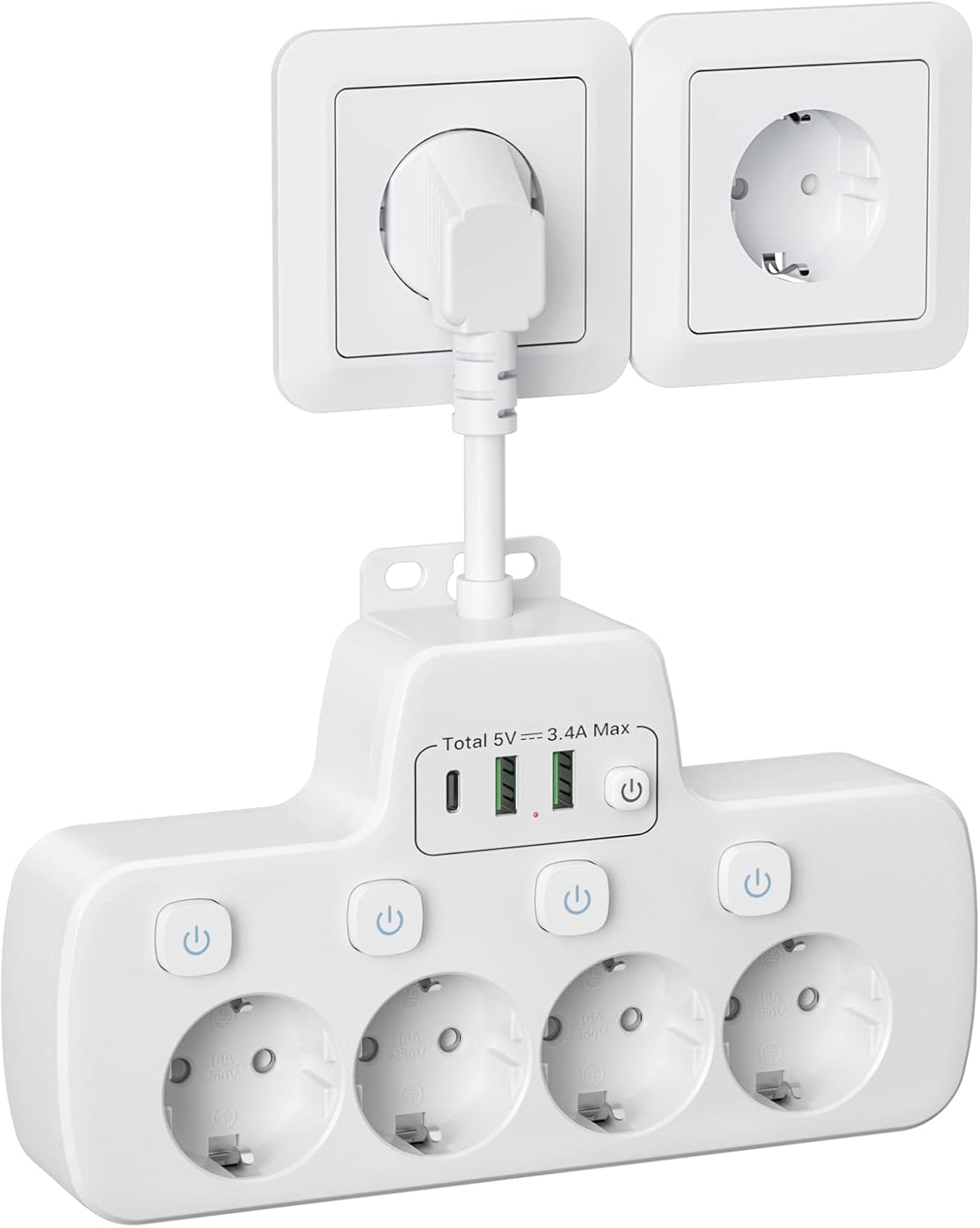 Detalle de HoniHom Ciabatta multipresa 4 prese 🔌
