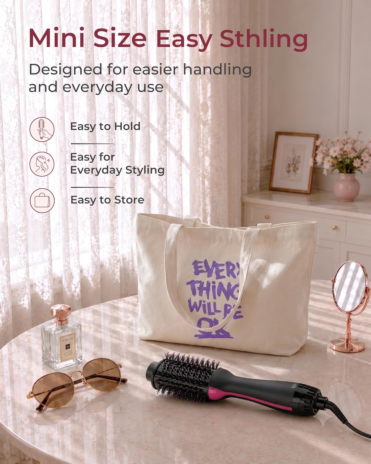Detalle 2 de Umeely Mini Hair Dryer Brush
