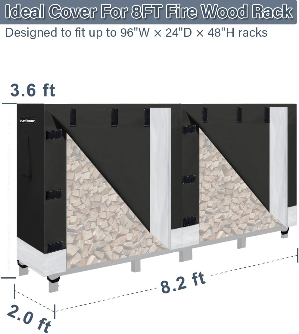 Detalle de Artibear Firewood Rack Cover 420D Oxford Cloth