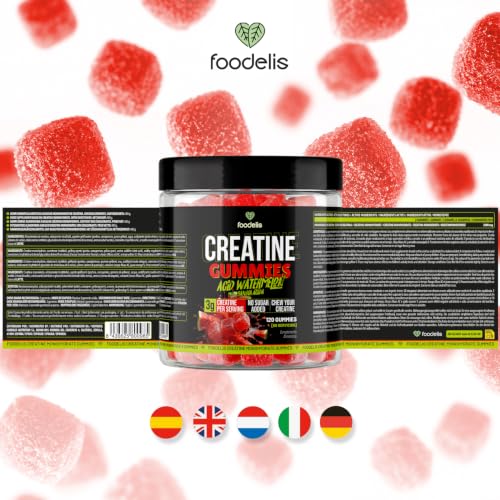 Thumbnail 6 de Foodelis Creatina gominolas | Creatina Monohidratada en Gominolas, 3 g por dosis (2 gummies) – Sandía Ácida