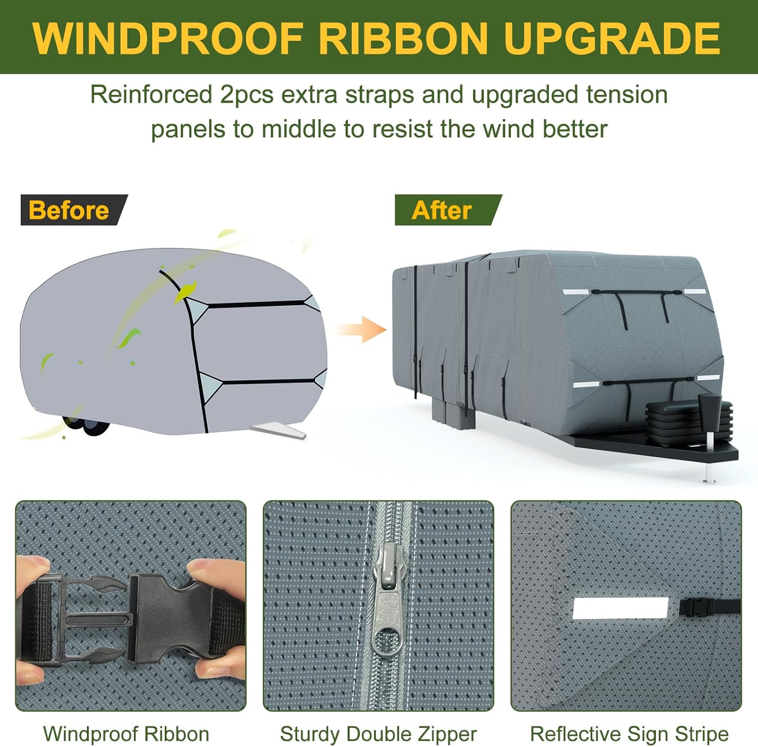 Thumbnail 2 de Mofeez Travel Trailer RV Cover: Extra-Thick 7-Layer 35'–38' Windproof & Waterproof with Accessories