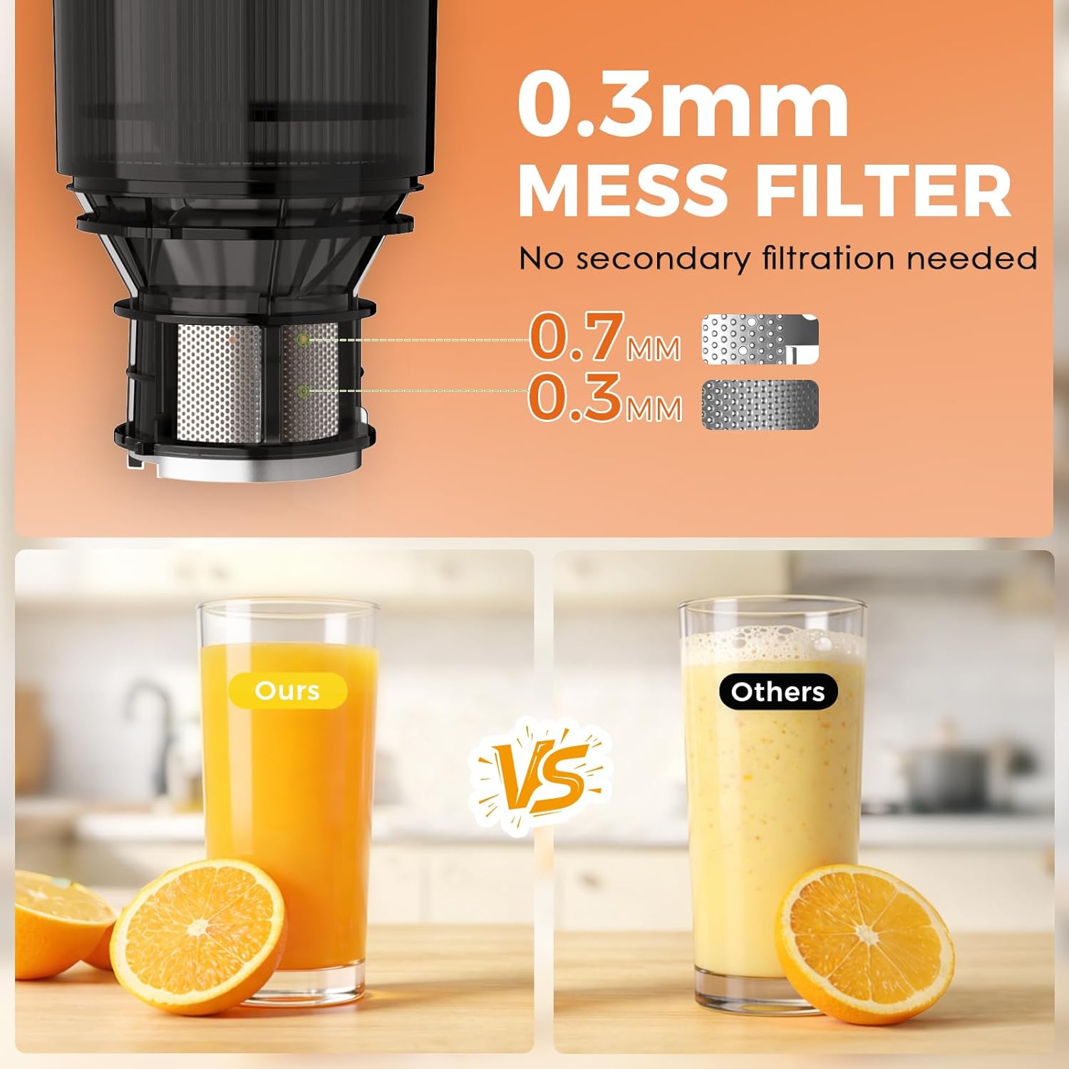 Thumbnail 4 de Juicer Machines Cold Press Juicer with 5.3" Extra-Wide Feed Chute (Slow Masticating, BPA-Free)