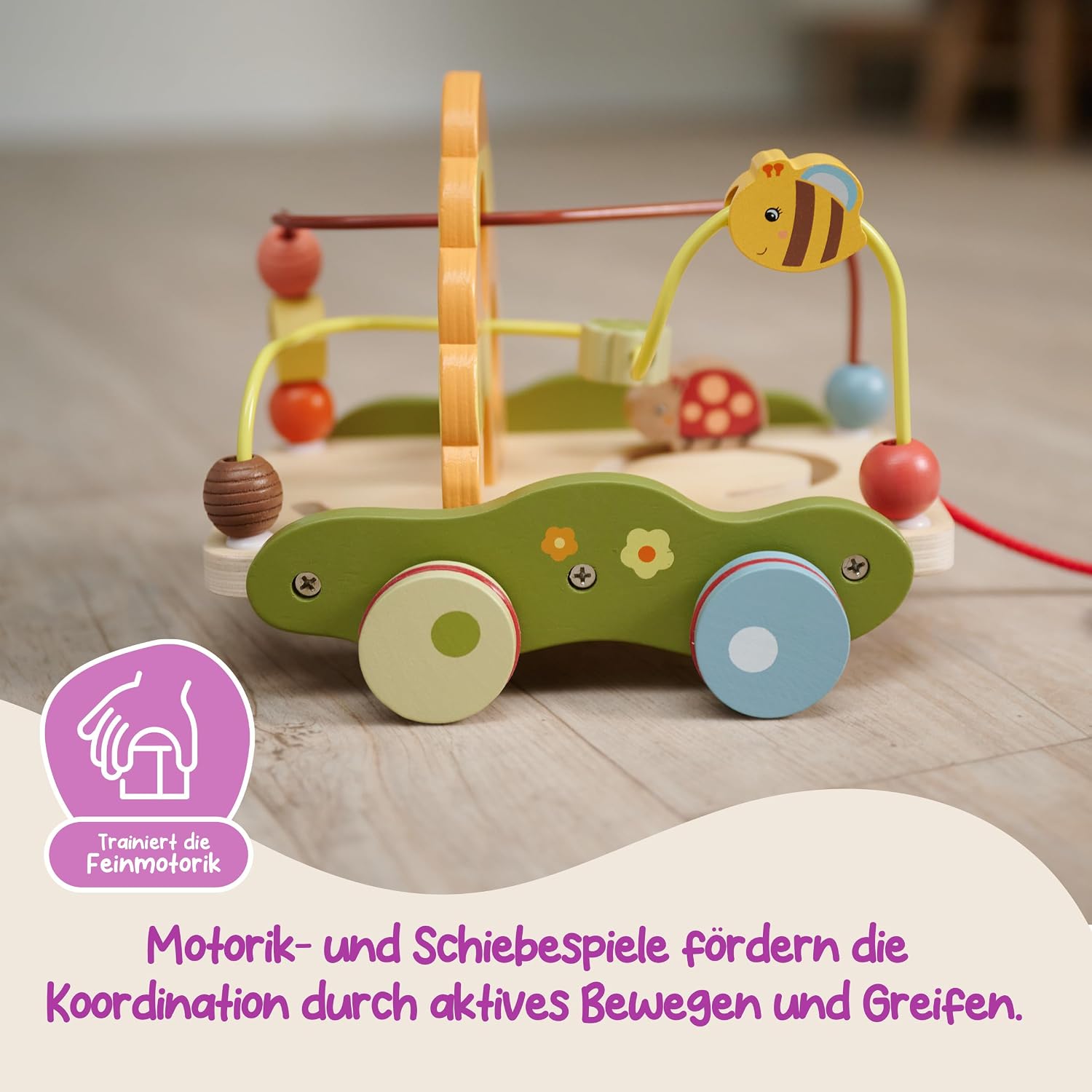 Thumbnail 3 de Eichhorn Nachziehwagen mit Motorik- und Schiebespiel – fördern die ersten Schritte