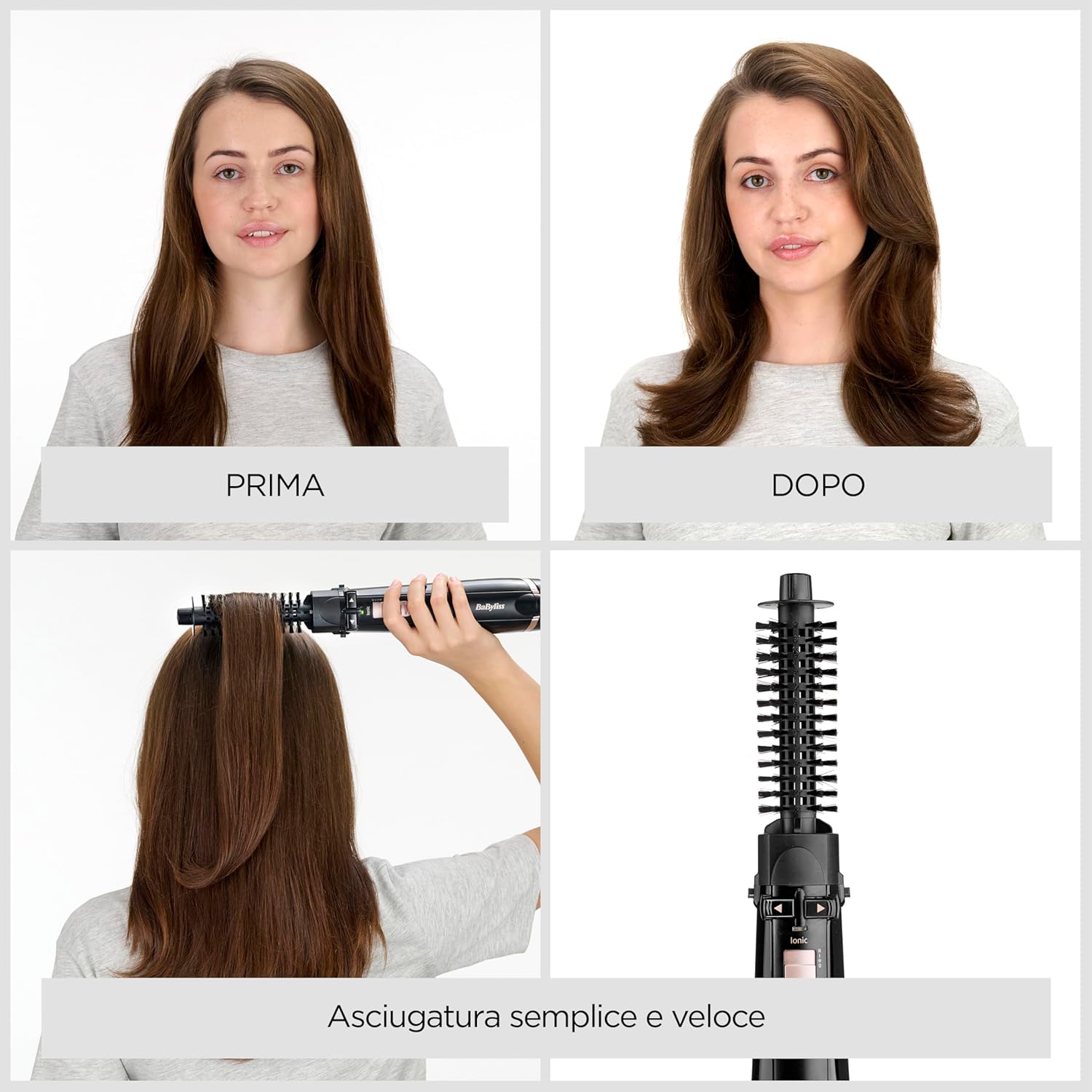 Thumbnail 5 de BaByliss Spazzola rotante ad aria calda AS200E con 4 accessori intercambiabili