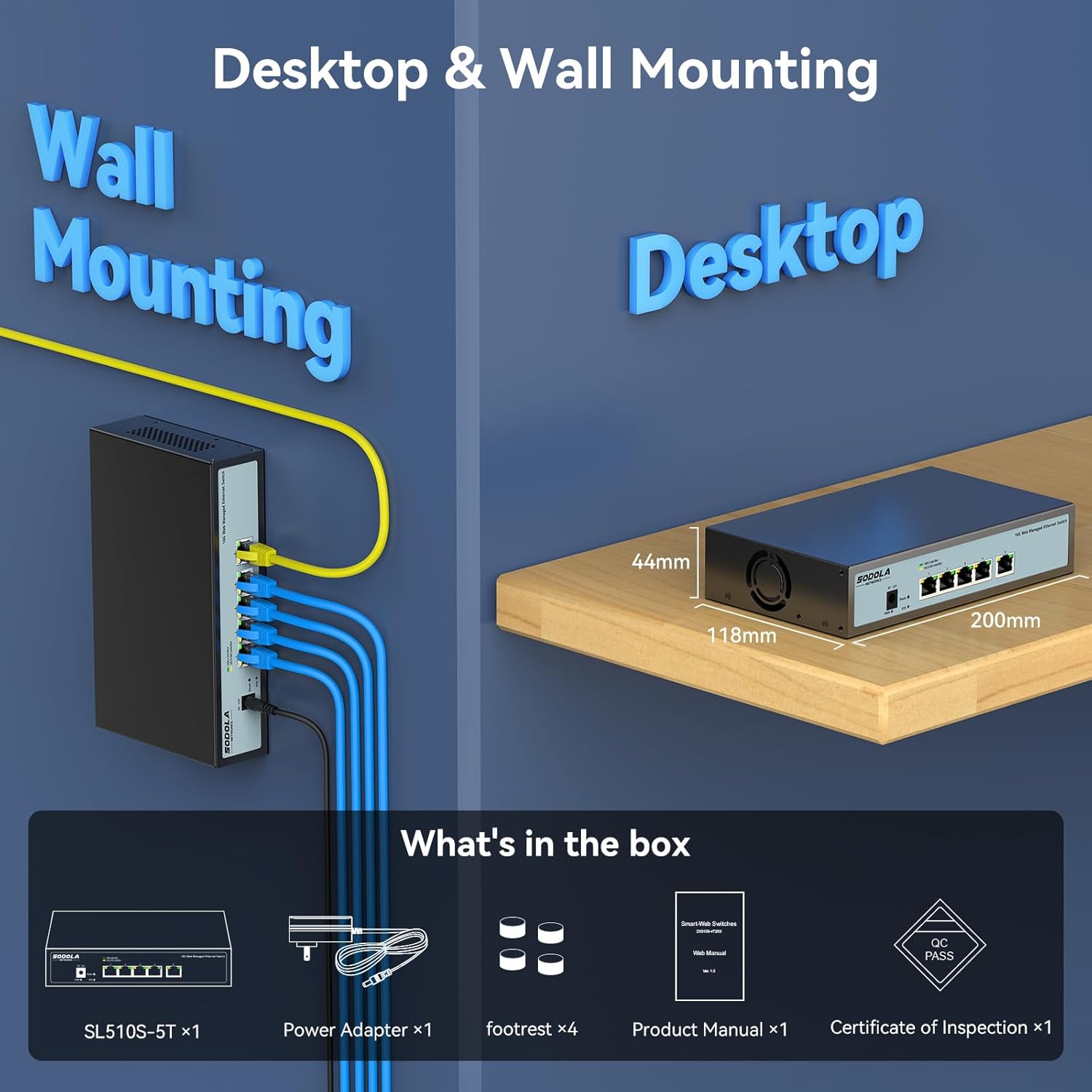 Thumbnail 6 de SODOLA 5-Port 10Gbit Web Managed Switch – 5×10GBase-T, LACP, QoS, VLAN & IGMP