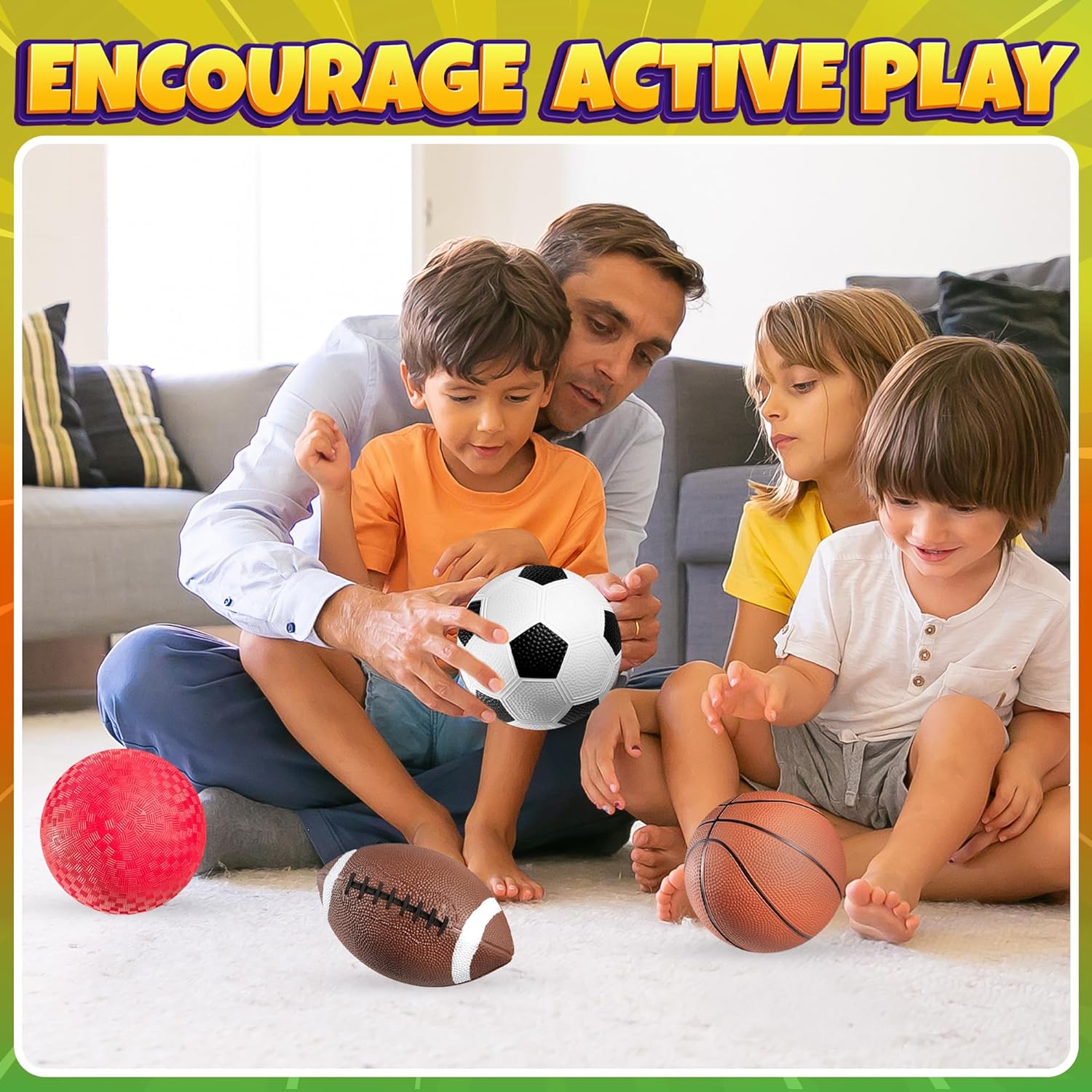 Thumbnail 3 de PlayBolt Sports Balls for Kids 4-Pack 5-inch