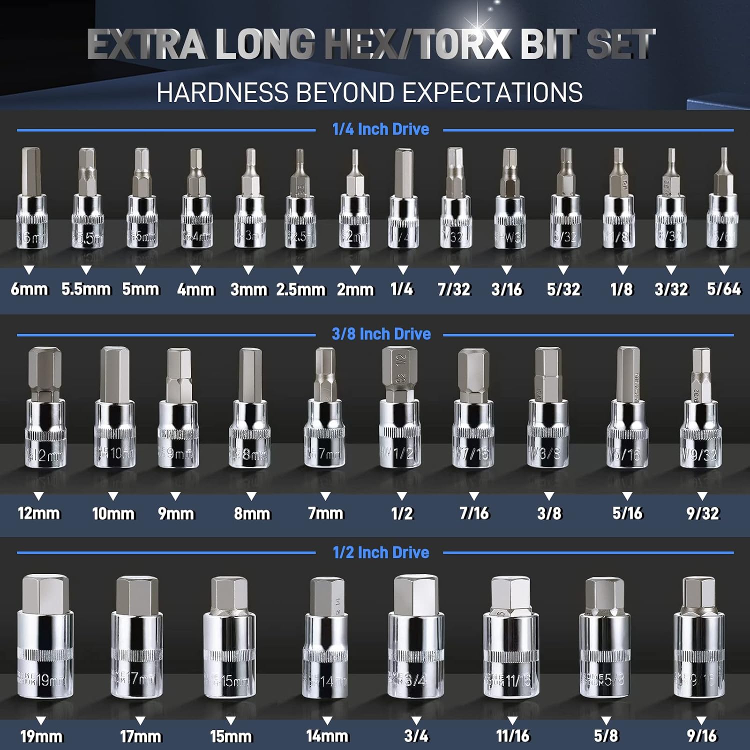 Thumbnail 2 de DISEN 32-Piece HEX Bit Socket Set 32pc