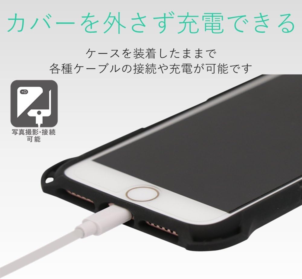Thumbnail 5 de エレコム ZEROSHOCK PMWA17MZEROGBK iPhoneケース TPU素材・四角エアクッション・カーボン調背面