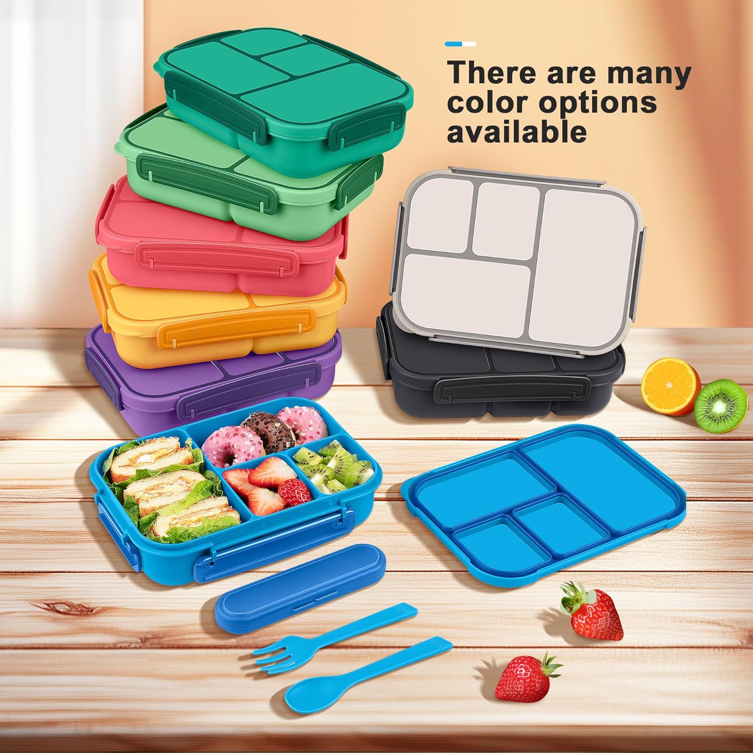 Thumbnail 6 de Amathley Lunch Box: 1200ml 4-Compartment Bento for Kids and Adults