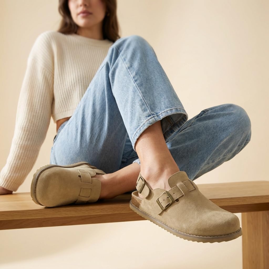 Thumbnail 3 de CUSHIONAIRE Brooklyn Suede Women’s Slides with Adjustable Buckles