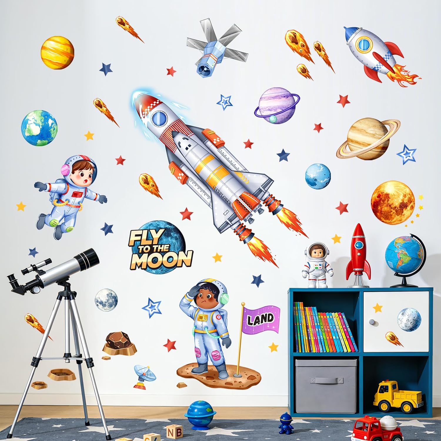 Thumbnail 6 de Supzone Outer Space Rockets Wall Stickers
