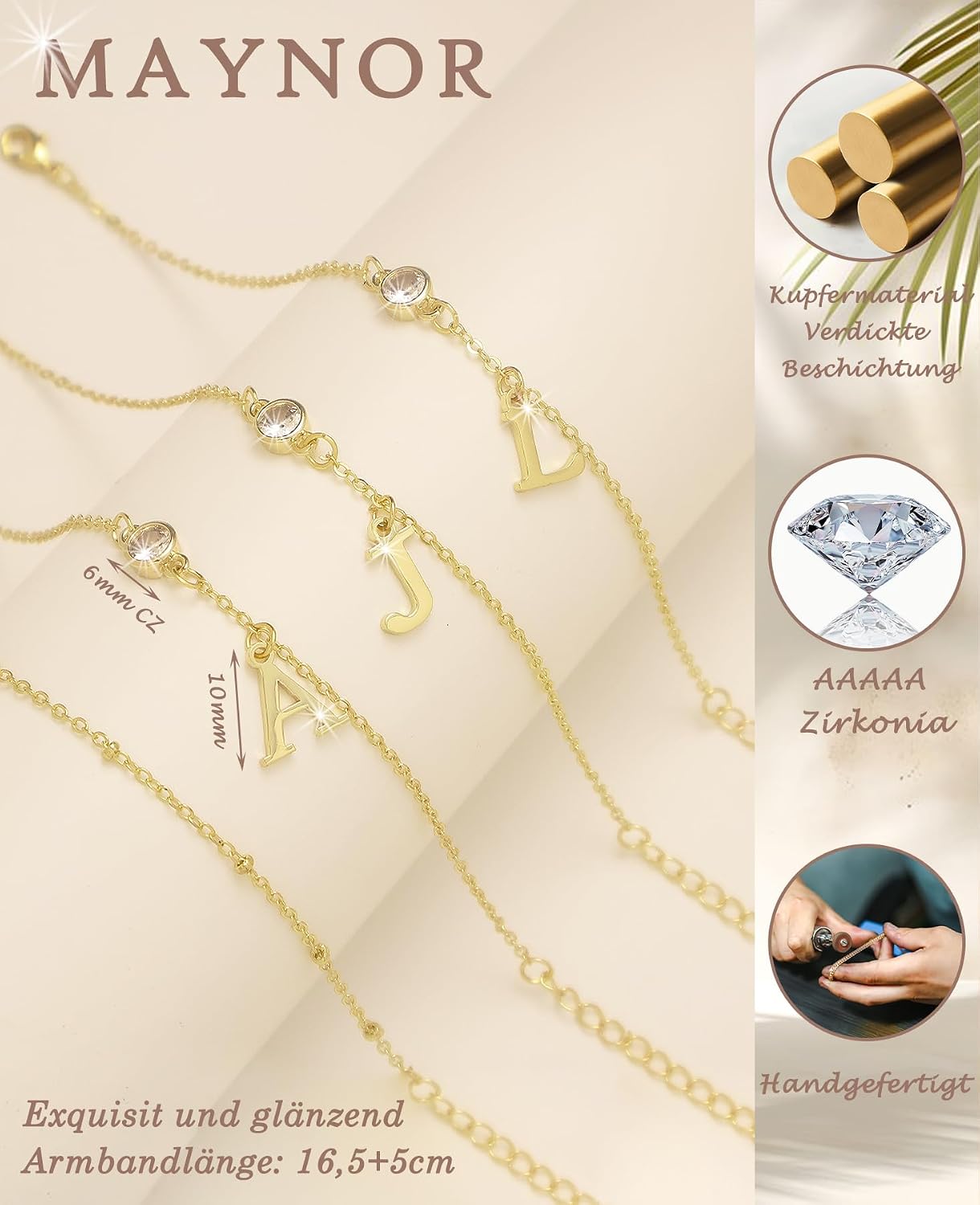 Detalle 1 de Maynor Armband mit Initialen A-Z 18K