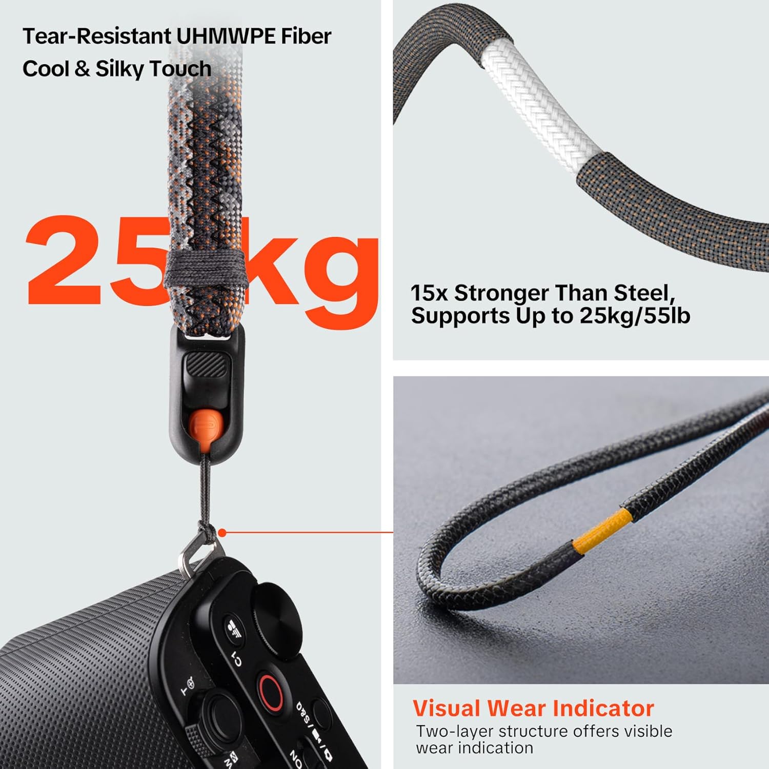 Thumbnail 3 de PGYTECH cinturino da polso sottile con sgancio rapido per fotocamera compatta mirrorless e smartphone Sony/Canon