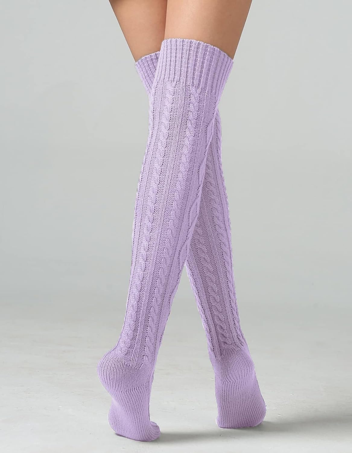 Detalle 2 de Leoparts Cable Knit Thigh High Socks for Women