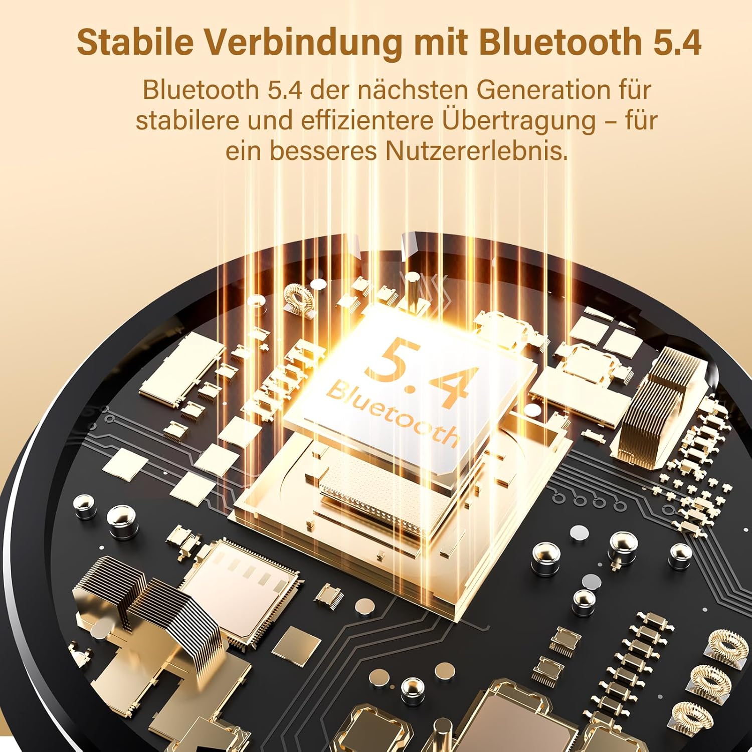 Detalle de Bluetooth Kopfhörer BD88: Kabellose In-Ear mit ENC, 45 Std Laufzeit, IPX7 und 14,2 mm Treibern, Beige
