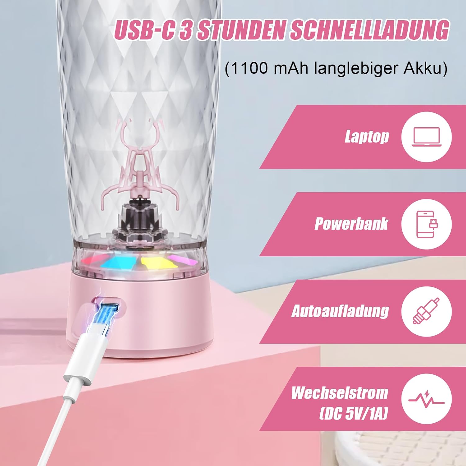 Thumbnail 4 de SOARFLY Shaker Elektrisch 650ML Pink