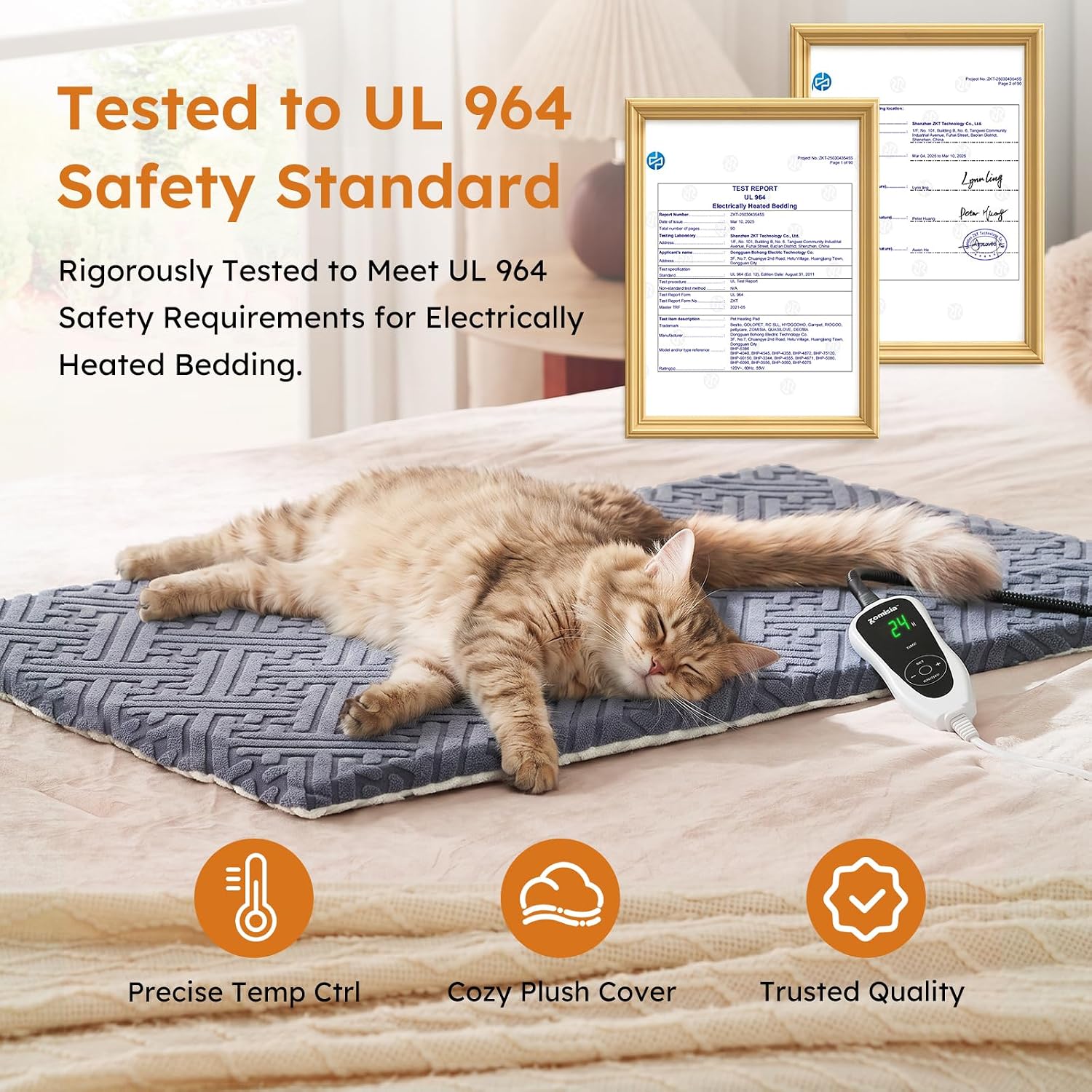 Detalle 2 de ZOMISIA Heated Cat House Bed, 16 x 16 x 13.5 in
