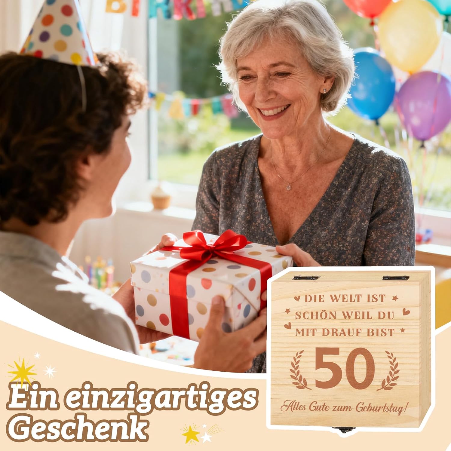 Detalle de TUZELIYA 50 Geburtstag Geldgeschenk Frau