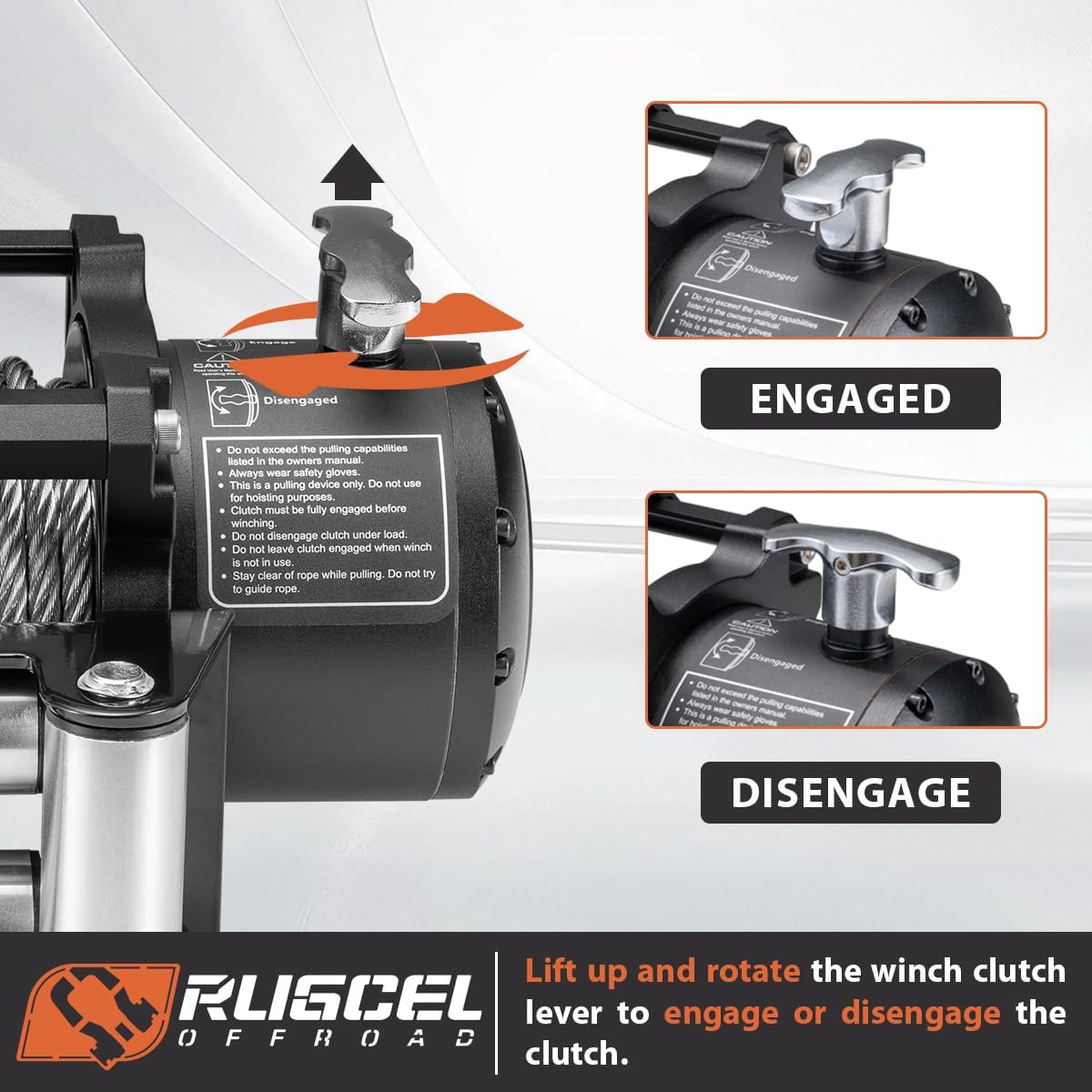 Detalle 2 de RUGCEL WINCH 12000lb Waterproof Electric Winch 12V ๐
