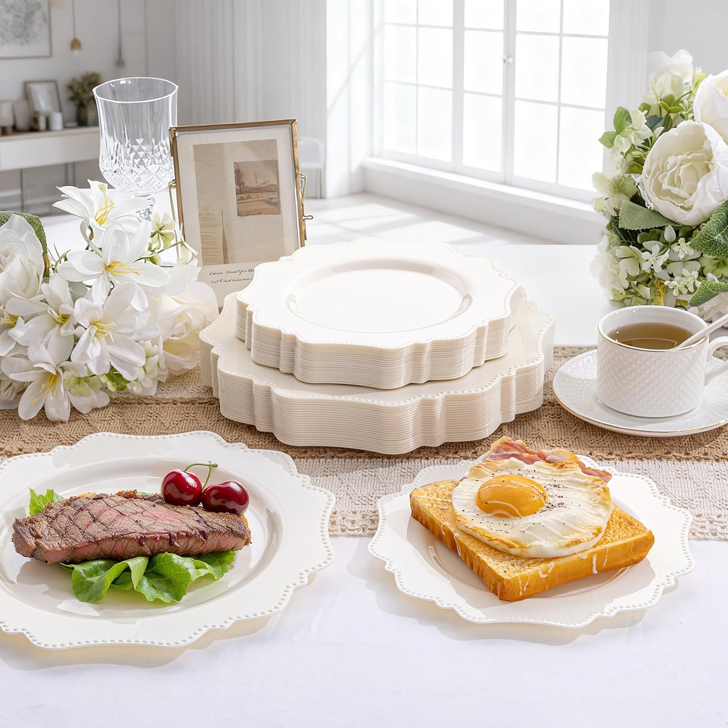 Thumbnail 3 de Colosus Ivory Plastic Plates 60pc
