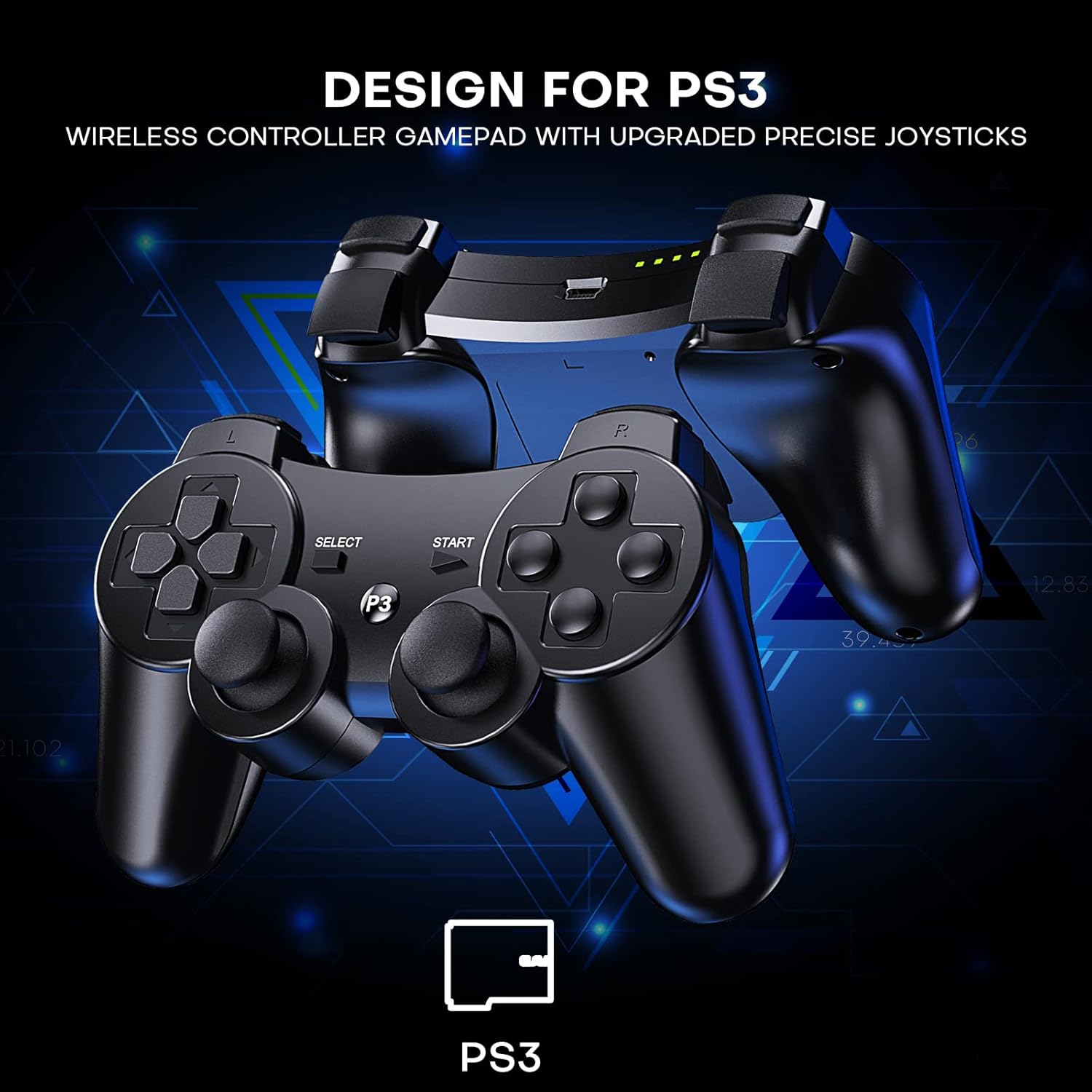 Thumbnail 1 de Diswoe Controller PS3 8 Stunden Spielzeit