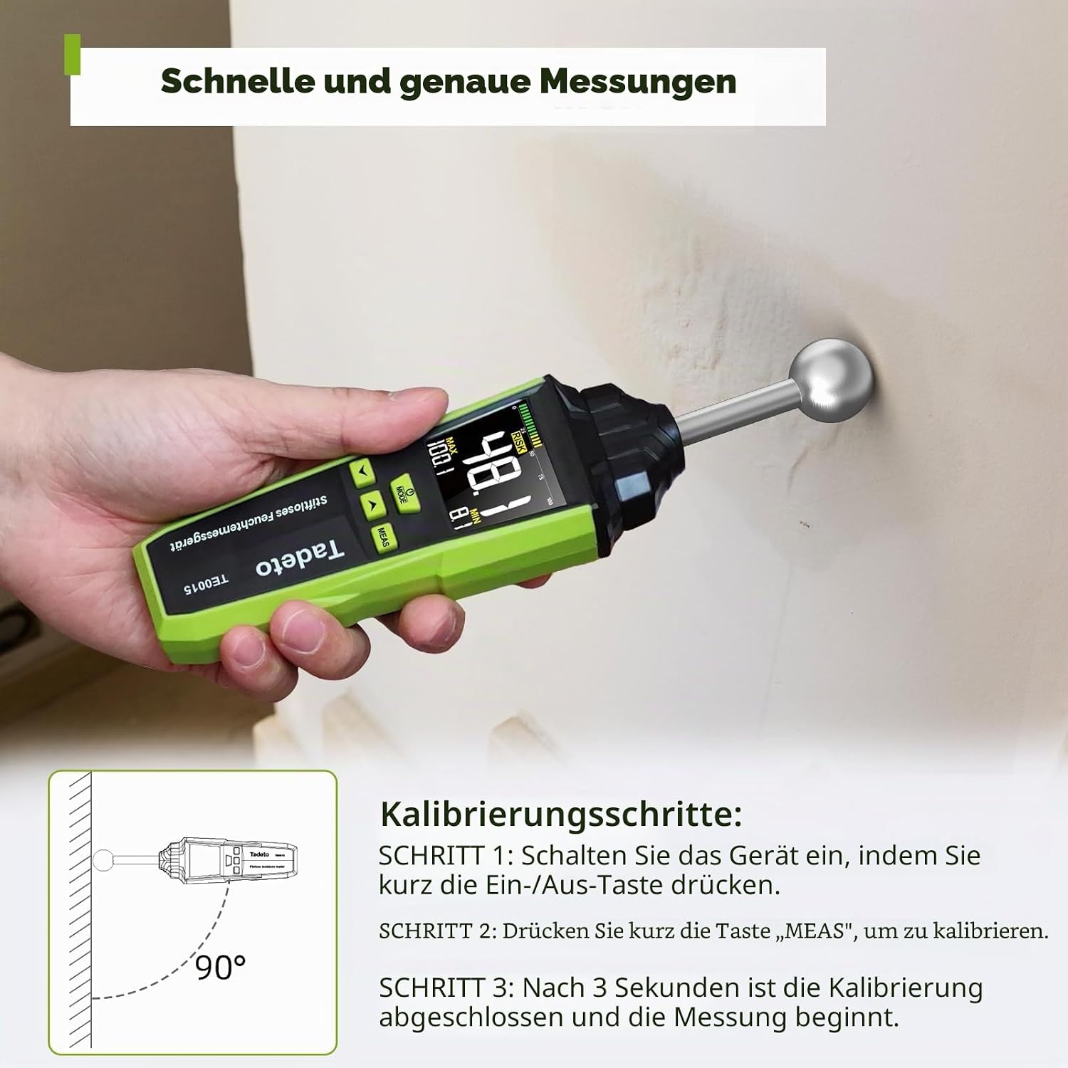Detalle 2 de Feuchtigkeitsmessgerät 40 mm Tiefenmessung