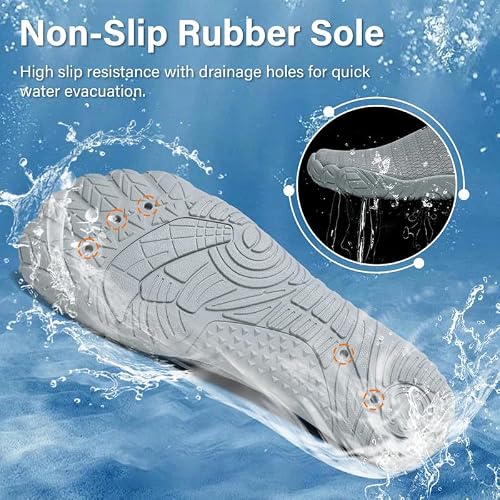 Detalle de Ziitop Unisex Zapatos Descalzos Barefoot para Playa y Actividades Acuáticas – Gris 43EU