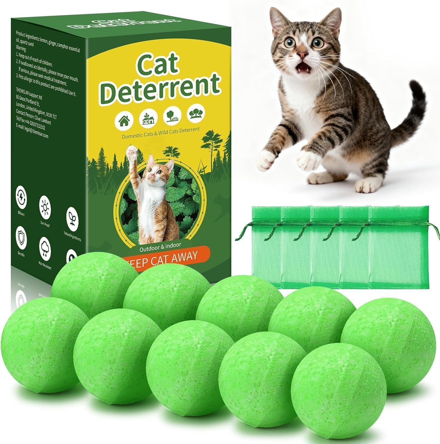 Detalle de RIOSYE Cat Deterrent Outdoor & Indoor – 10 Ball Pack